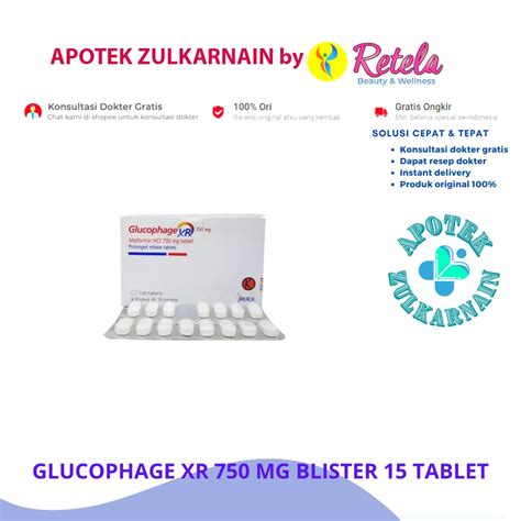 Jual Glucophage Xr Mg Strip Tablet Shopee Indonesia