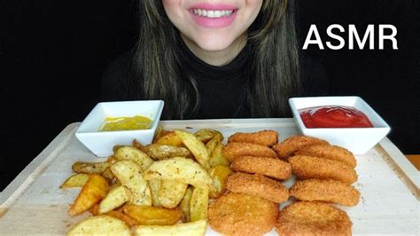 أصوات الأكل ناغتس دجاج و بطاطا موكبانغasmrchicken Nuggetsmukbang