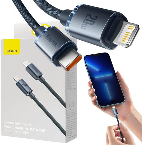 Usb C Lightning Iphone Kábel Baseus Crystal Cajy000301 2m 20w Pd