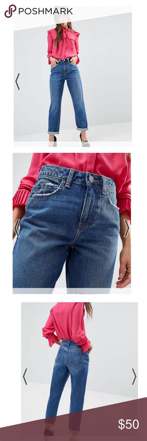 Asos Original Mom Jeans In Baillie Rich Blue Wash Blue Washes Mom Jeans Clothes Design