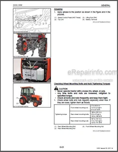 Kubota B3000 Workshop Manual Tractor