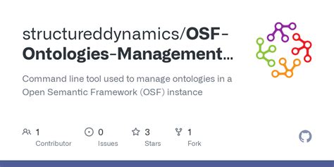 Github Structureddynamicsosf Ontologies Management Tool Command