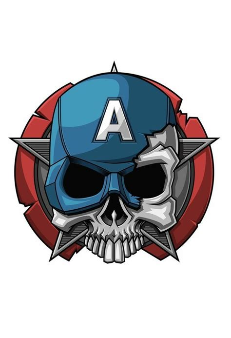 Captain Skull Captain America Tattoo Captain America Art Captain