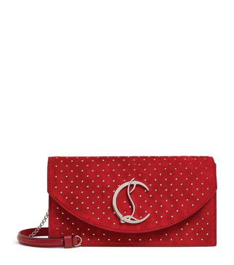 Womens Christian Louboutin Red Loubi Leather Clutch Bag Harrods Uk