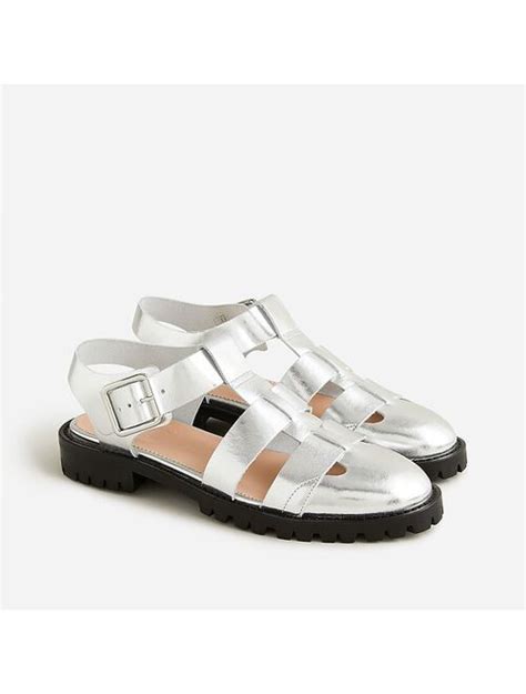 Buy J Crew Fisherman Lug Sole Sandals In Metallic Online Topofstyle