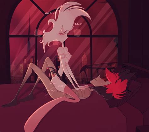 Rule 34 2boys Alastor Hazbin Hotel Angel Dust Hazbin Hotel Bed Cowgirl Position Hazbin