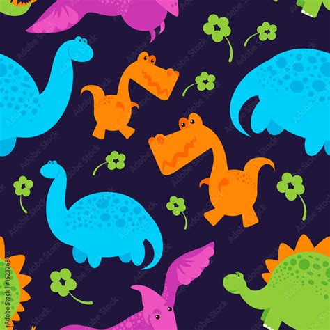 Dinosaur Pattern Stock Vector Adobe Stock