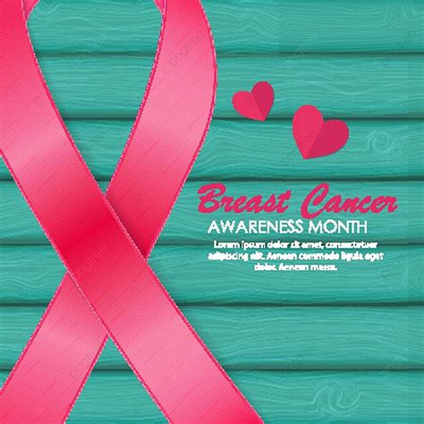 Breast Cancer Awareness Pink Ribbon Vector Illustration Females Concept