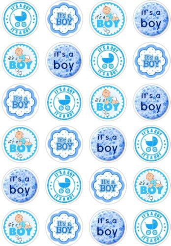 24 Baby Shower It S A Boy Cupcake Fairy Cake Toppers Edible Rice Wafer