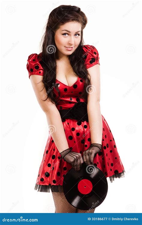 Fille Pin Avec Un Plat Image Stock Image Du Jazz Dame 33186677