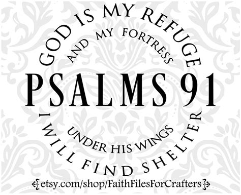 Psalms 91 Svg God Is My Refuge Svg Christian Svg Christian Etsy