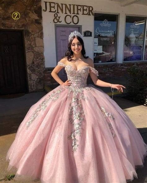 Pink Sweetheart Neckline Tulle Appliques 16 Princess Ball Gown Quincea