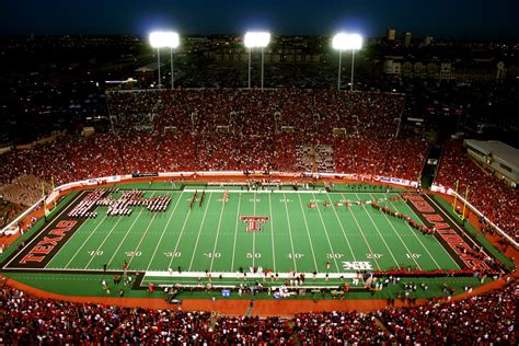 Texas Tech Football Stadium At Night