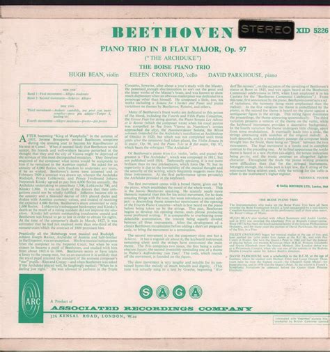 Stxid Boise Trio Beethoven Piano Trio In B Flat Major Op The