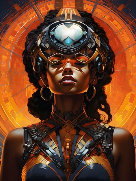 Premium Ai Image Afrofuturism Art Of Beautiful Girl