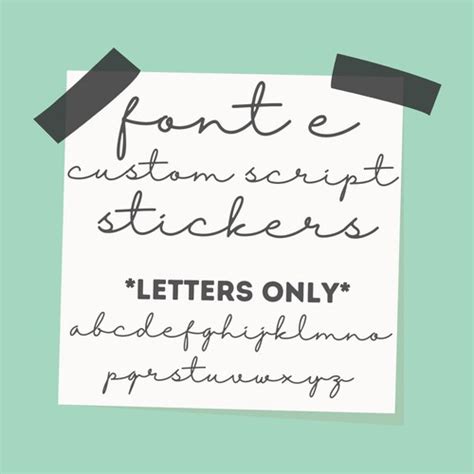 Font E Custom Script Planner Stickers Limit One Wordphrase Etsy