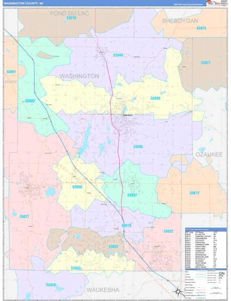 Wall Maps Of Washington County Wisconsin