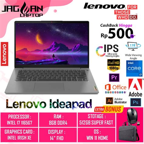 Jual Laptop Slim Lenovo Ideapad Slim 3i 14 Intel I7 1165g7 20gb 1tb