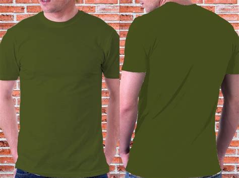 Mockup Kaos Polos Hijau Army Kaos Desain Baju Kaos