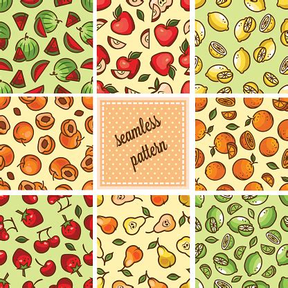 Food Patterns Collection Stock Illustration - Download Image Now - iStock