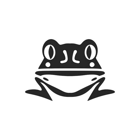 Premium Vector A Graceful Black White Vector Logo Of The Toad