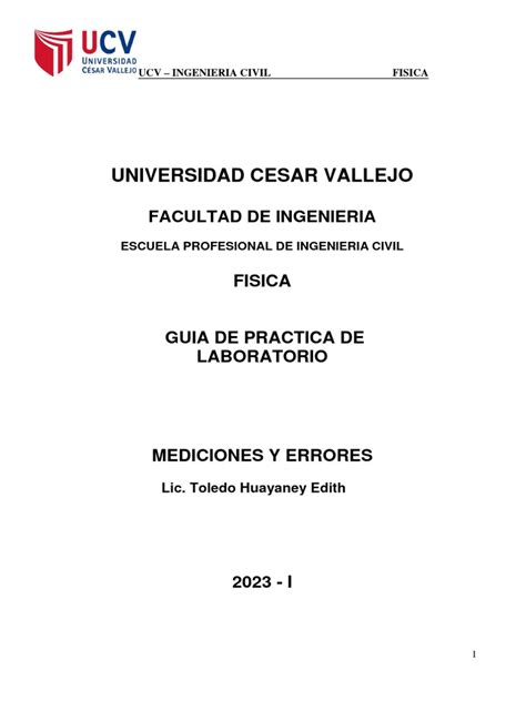 Laboratorio 1 De Mediciones Fisica 2 Pdf Medición Exactitud Y