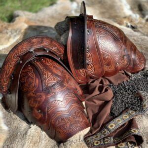 The Odinson Larp Leather Shoulder Armour