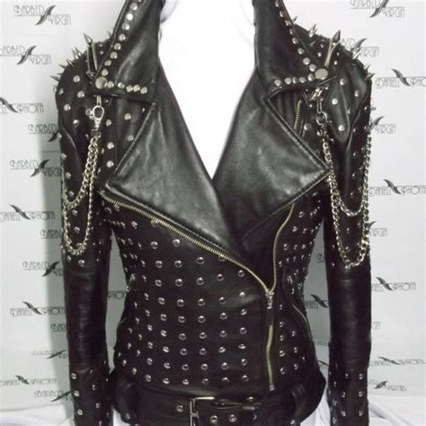 Genuine Leather Studded Bolero Etsy