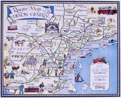 pictorial route map   devon general bryars bryars