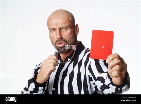 A Soccer Referee Showing A Red Card Stock Photo Alamy