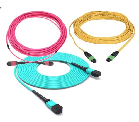 10g 40g 100g Fiber Optic Mtp Mpo Trunk Cable Sm Om3 Om4 8 12 24 Cores