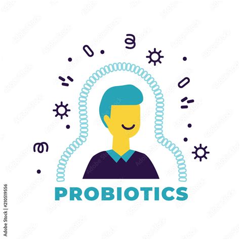 Probiotics Health Benefits Vector Illustration Flat Minimalistic Icon