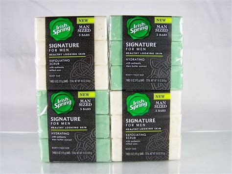 IRISH SPRING SIGNATURE FOR MEN 3x4 SOAP BARS HYDRATING EXFOLIATING