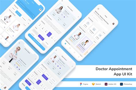 Doctor Appointment App Ui Kit Graphic By Betush · Creative Fabrica