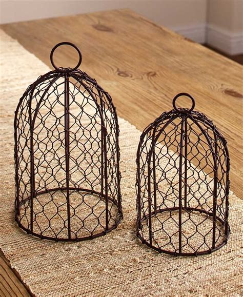 Set Of 2 Decorative Chicken Wire Domes Chicken Wire Crafts Bird Cage