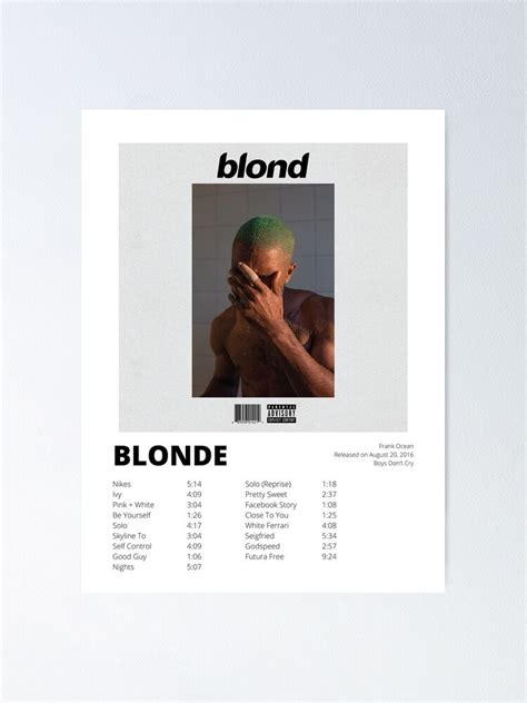 Frank Ocean Blonde Album Poster Daxcyprus