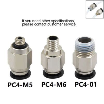 PC4 M10 Straight Pneumatic Connectors Fit Bowden PTFE Tube 4mm Quick