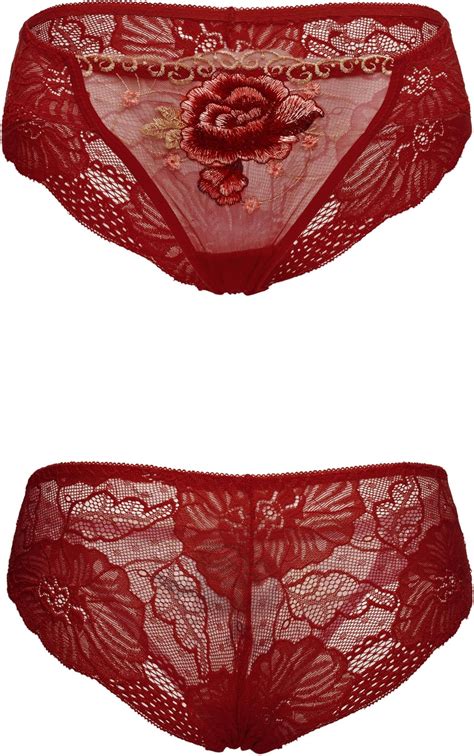 Le Cabaret Lingerie Erotyczne Majtki Koronkowe Z Haftem Czerwony Ceneo Pl