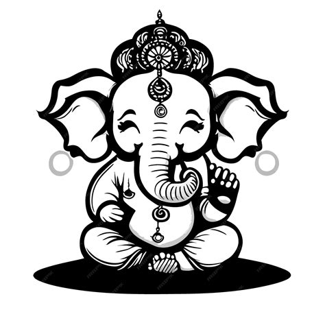 Lord Ganesha Images Black White