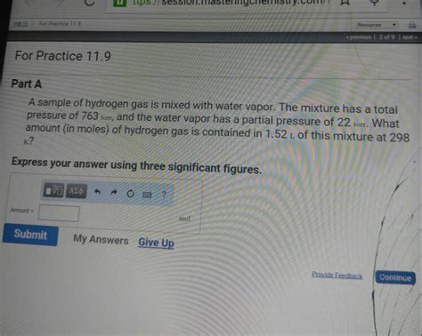 Solved A Sample Of Hydrogen Gas Is Mixed With Water Vapor Chegg