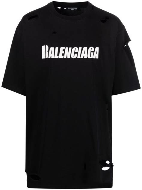 Balenciaga Boxy Logo Print T Shirt Black