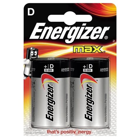 Energizer Max D LR20 Alkaline 2 Pack Of Batteries N A Alpha Batteries