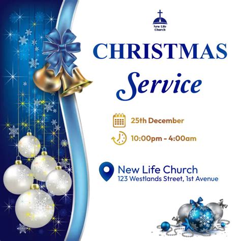 Church Christmas Service Flyer Template Postermywall