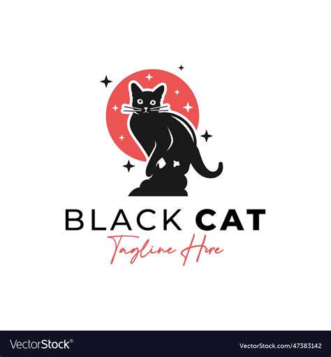 Black Cat Logo Design Royalty Free Vector Image