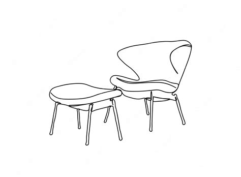 Premium Vector | Chair single-line art drawing continues line vector ...