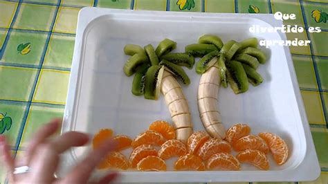 Postre de Palmera de frutas cocina divertida niños YouTube