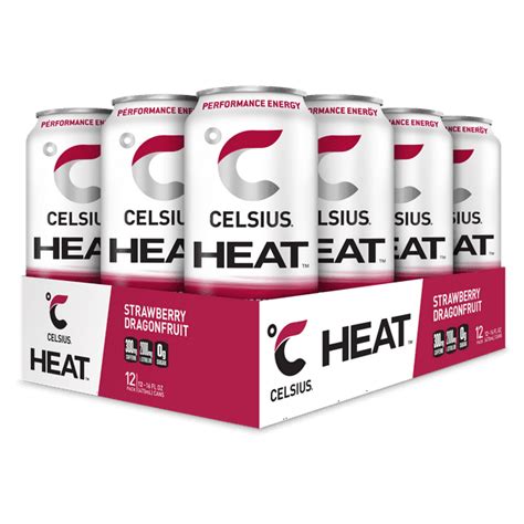 Celsius Heat Strawberry Dragonfruit Performance Energy Drink Zero