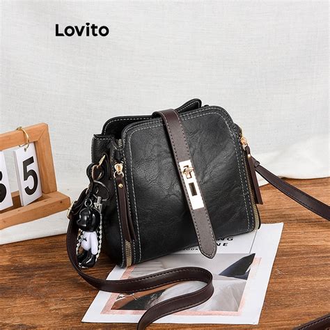 Lovito Casual Bolsa Feminina Pequena de Ombro Lisa Básica LNA32140