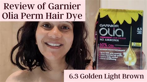 Review Of Garnier Olia 6 3 Golden Light Brown Permanent Hair Dye Youtube