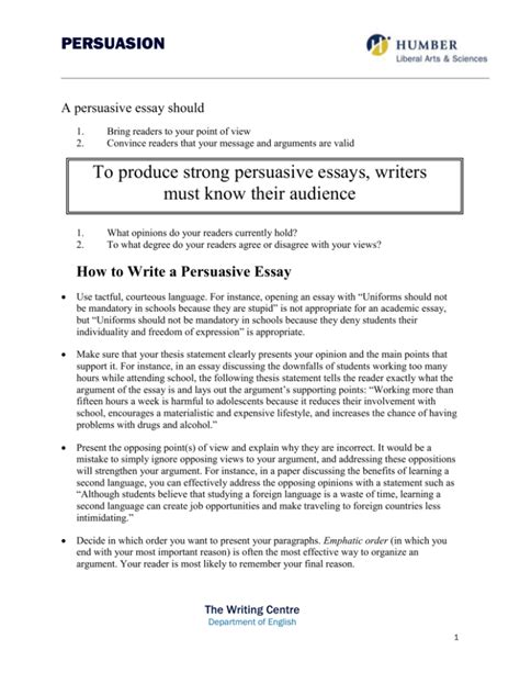 How To Write A Persuasive Essay